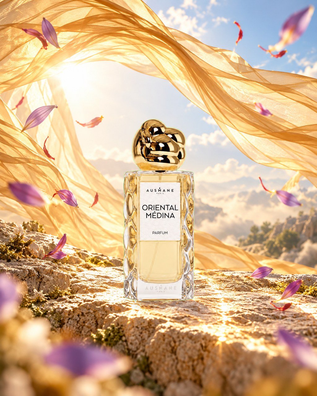 Flacon ORIENTAL MEDINA, 50 ml, de face, dans la lumière