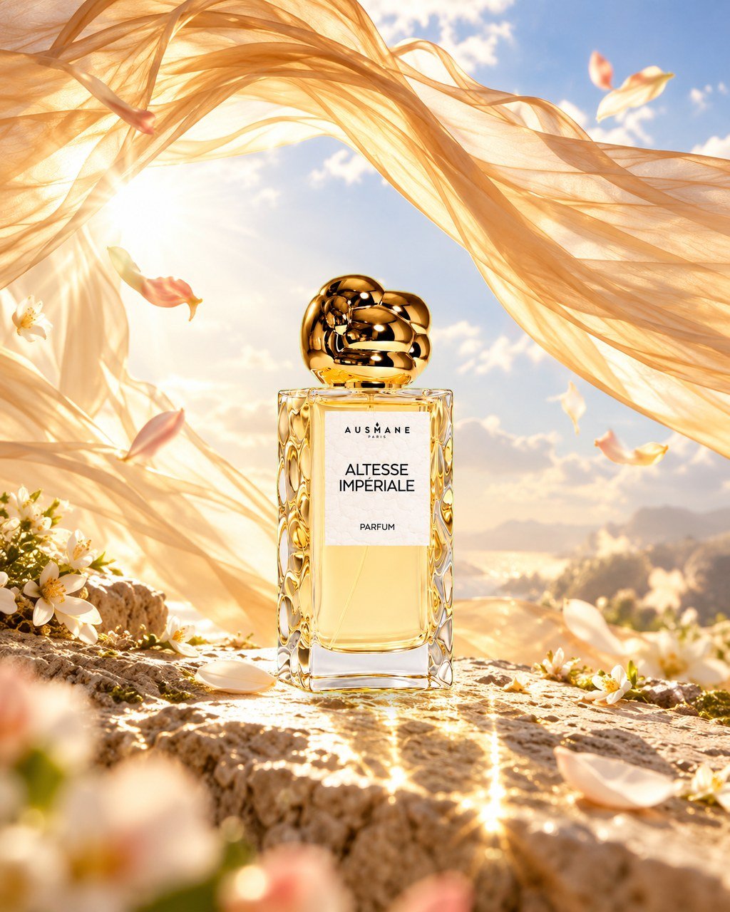 Flacon ALTESSE IMPÉRIALE, 50 ml, de face, dans la lumière
