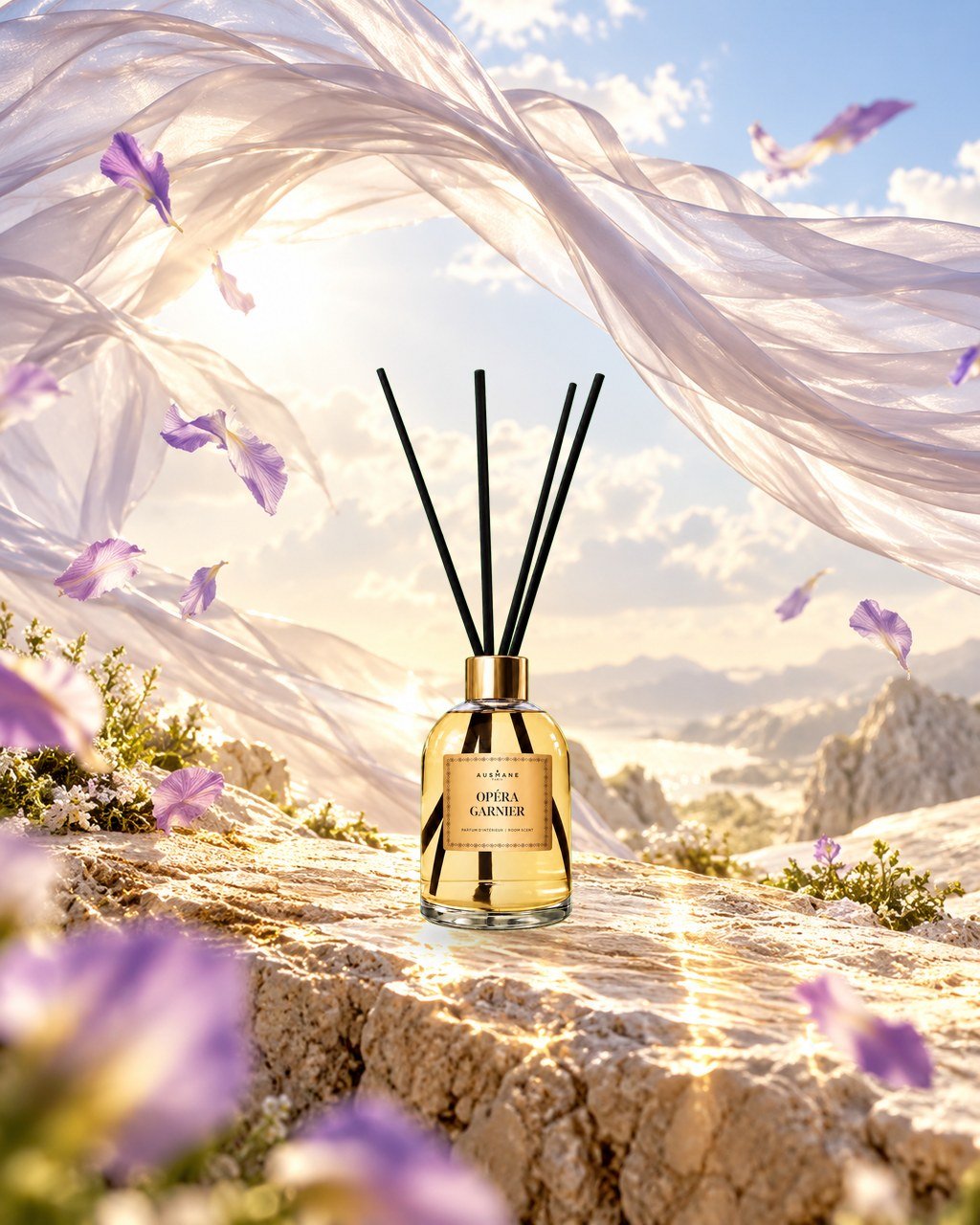 Flacon OPÉRA GARNIER, 50 ml, de face, dans la lumière