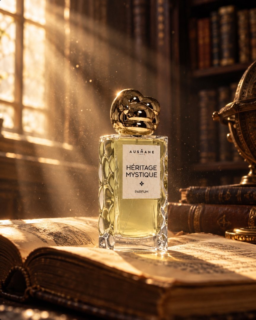 HÉRITAGE MYSTIQUE en situation, parfum de 50 ml